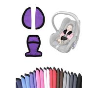 Juego de almohadillas para cinturón de seguridad [juego de acolchado para capazo] Cochecito compatible con Maxi Cosi Cabrio Fix hombreras Set de 3 almohadillas para cinturón de seguridad (morado)