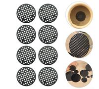 Juego de almohadillas redondas de malla de plástico para base de maceta para estabilizar el suelo y facilitar el paso del agua a través de agujeros (16 cm)