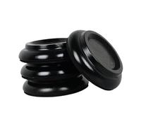 Juego de almohadillas redondas for pie Piano, madera haya, 4 Uds., accesorios for tazas con ruedas verticales Para Pianos, SofáS, Camas(Black)