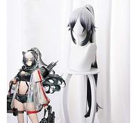 Juego de alta calidad Arknights Schwarz Cosplay peluca gris plateado se desvanece en negro Long Ponytail Role Play Disfraz pelucas 492T