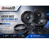 Juego de altavoces Hifonics Kicker Bass altavoces medios para vehículos VW, S...