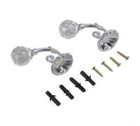 Juego de alzapaños decorativos para cortinas con dos ganchos traseros con diamantes de imitación grandes y diseño de metal para colgar, elegante dorado y plateado curvado para ganchos (plata)