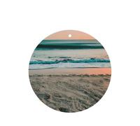 Juego de ambientador colgante con temática de puesta de sol de playa, tarjetas redondas de fragancia de lavanda para interiores de automóviles, paquete de 10/24 tarjetas