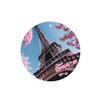 Juego de ambientador colgante de la Torre Eiffel de París, tarjetas redondas de fragancia de lavanda para interior de automóviles, paquete de 10/24 tarjetas