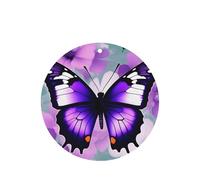 Juego de ambientador colgante de mariposa morada, tarjetas redondas de fragancia de lavanda para interior de automóviles, paquete de 10/24 tarjetas