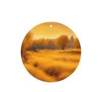 Juego de ambientador colgante de paisaje de hierba dorada otoñal, tarjetas redondas de fragancia de lavanda para interior de automóviles, paquete de 10/24 tarjetas