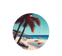 Juego de ambientador colgante de paisaje de playa, tarjetas redondas de fragancia de lavanda para interiores de automóviles, paquete de 10/24 tarjetas