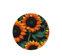 Juego de ambientadores colgantes de papel tapiz de girasol naranja, tarjetas redondas de fragancia de lavanda para interiores de automóviles, paquete de 10/24 tarjetas