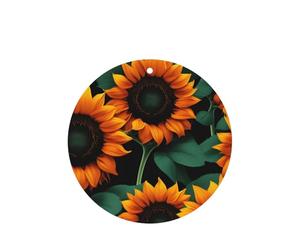 Juego de ambientadores colgantes de papel tapiz de girasol naranja, tarjetas redondas de fragancia de lavanda para interiores de automóviles, paquete de 10/24 tarjetas