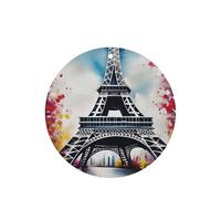 Juego de ambientadores colgantes de pintura de la Torre Eiffel de París, tarjetas redondas de fragancia de lavanda para interiores de automóviles, paquete de 10/24 tarjetas