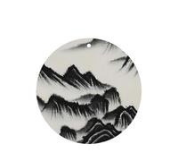 Juego de ambientadores colgantes de pintura de paisaje chino, tarjetas redondas de fragancia de lavanda para interiores de automóviles, paquete de 10/24 tarjetas