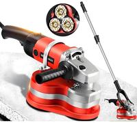 Juego De Amoladora De Concreto De 3 Cabezales, Pulidora De Pisos De Concreto De 2800 Rpm. Pulidora De Diamante Eléctrica Con Control De 6 Velocidades Y Cubierta De Extracción De Polvo Withpole