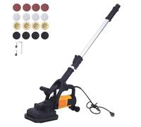 Juego de amoladora de hormigón de 4 cabezales, amoladora eléctrica de superficies de hormigón de 3800 W con barra de extensión, 3 tipos de discos de amolar, 6 velocidades