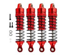 Juego de amortiguadores de aluminio, 4 Uds., compatibles con 1/18 LaTrax Teton Rally 7665, amortiguadores de Metal mejorados, reemplazo completo del juego(Red)