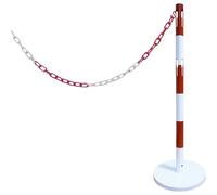 Juego de ampliación de poste barrera con cadena VISO, 1 poste, cadena de 2,5 m