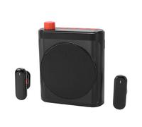 Juego de Amplificador de Voz Bluetooth de 15 W con Altavoz Portátil y Micrófonos Lavalier para Profesores, Guías Turísticos, 1 Juego (Black)