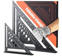 Juego de ángulos de Carpintero, Tope Multifuncional ángulo Metal Aluminio Regla ángulo Guía 180mm+300mm ángulo de Carpintero Transportador ángulos 45 y 90 Grados, Medida de Revestimiento