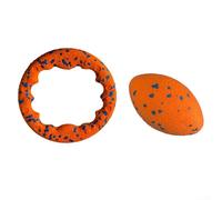 Juego de anillo masticable para perros y juguetes de fútbol, disco volador E-TPU para lanzar, juguetes de agua flotantes suaves para cuidado dental y juego activo