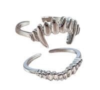 Juego de anillos de banda dividida con temática de vampiros de moda, ajustables, resistentes, joyería de moda para suministros de fiesta, uso casual, anillos de declaración desmontables