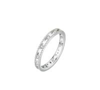 Juego de anillos de boda, bonitos anillos de promesa para mujer, banda hueca de 2,6 mm con diamante creado en laboratorio