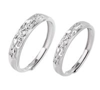 Juego de anillos de boda para mujer, plata de ley 925, diseño de tropas valientes, ajustables, moda para parejas, hermanas, Año Nuevo