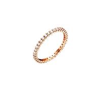 Juego de anillos de compromiso de oro rosa, juego de anillos vintage con diamantes bohemios para mujer, H 1/2, Oro rosa de 9 quilates, Diamante