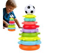 Juego de anillos de juguete, Rainbow Balance Game, Aprendizaje Stacker, Color Sorting Educational Toy, Fine Motor Skills Trainer, for Traveling, Schools, Daycare, Kindergarten, (ABS)