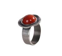 Juego de anillos de plata tailandesa con piedras preciosas Nanhong vibrantes que garantizan un uso cómodo y prolongado de joyería étnica