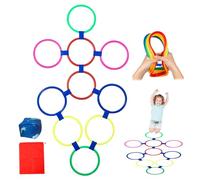 Juego de anillos de rayuela 10 piezas de anillos redondos de rayuela con lanzamiento de bolsa de frijoles carrera de obstác