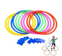 Juego De Anillos De Rayuela - Juego De 10 Piezas De 38 Cm, Equipo De Entrenamiento De Agilidad, Área De Juegos Interior Y Exterior | Niños Patio Trasero Fiesta Jardín Recreo Escolar Educación Física F