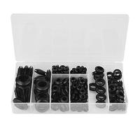 Juego de anillos de sellado de arandela de goma negra de 200 piezas Juego de juntas tóricas Junta de almohadilla de almohadilla plana