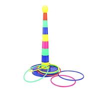 Juego de Anillos Multicolor, Juguetes Interactivos Set de 8 Anillos y Pilares para Exteriores e Interiores for Familias Eventos Niños Adultos