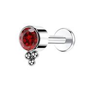 Juego de anillos para la nariz, 1 pieza de titanio con rosca interna para tragus, hélice, piercing con circonita cúbica redonda y 3 bolas, 1.2x12mmxM0.9Y, Metal, Circonita cúbica