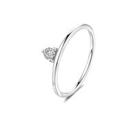 Juego de anillos para mujer, anillos de boda para mujer con diamantes creados en laboratorio de 0,1 quilates, regalos únicos para amigas y mujeres, H 1/2, Oro blanco de 9 quilates, Diamante creado en