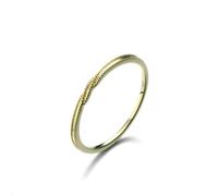 Juego de anillos para mujer, anillos estrechos deformados de oro amarillo de 18,1 quilates, regalo para mujer, N 1/2, Oro amarillo de 18 quilates, No es una piedra preciosa