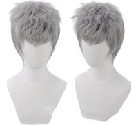 Juego de Anime Diablo puede llorar 5 Peluca de Cosplay Nero plata gris Pelo Corto juego de rol accesorios de accesorios de Halloween