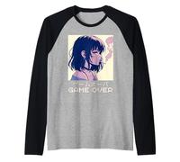 Juego de Anime Triste Japonés de los 90 para Chicas Over Vaporwave Aesthetic Camiseta Manga Raglan