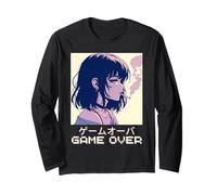 Juego de Anime Triste Japonés de los 90 para Chicas Over Vaporwave Aesthetic Manga Larga