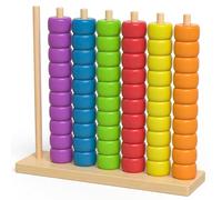 Juego de apilamiento de Colores: Juego de Rompecabezas apilable de combinación de Colores de Ritmo rápido, Juguetes de clasificación de de Madera con Cuentas Suaves para niños y Adultos
