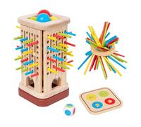 Juego De Apilamiento De Torre - Conjuntos De Palos De Madera De 30,5 Cm, Coloridos Bloques De Balance, Entrenador De Motricidad | Desafío De Paciencia Familiar Para Niños, LesChicas, LesEnfa