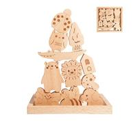 Juego de Apilar Bloques - Juego educativo con animales en madera para aprender jugando | Bloques de Apilar de Equilibrio | Para actividades educativas en aula escuela hogar fiesta y tiempo familiar