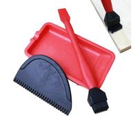 Juego de aplicadores de pegamento, kit de esparcidor de silicona, para carpintería, bandeja de 3 piezas, peine de pincel, herramienta adhesiva reutilizable para proyectos de arte, manualidades