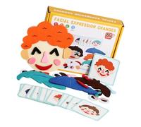 Juego de aprendizaje de emociones de fieltro suave para niños, rompecabezas para desarrollo cognitivo y unión familiar, juguete de aprendizaje de expresión de emociones