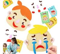 Juego de aprendizaje de emociones - Kit de construcción de cara de fieltro, reconocimiento de sentimientos, juego de emociones multijugador, juego de aprendizaje social, emoticonos para niños