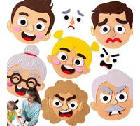 Juego de aprendizaje de emociones - Kit de construcción de cara de fieltro, reconocimiento de sentimientos, juego de emociones multijugador, juego de aprendizaje social, emoticonos para niños