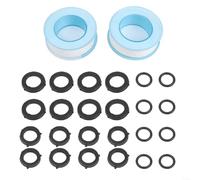 Juego de arandelas de manguera de goma y anillos de sellado con cinta PTFE, arandelas de conector de grifo de 1/2 pulgada y 3/4 pulgadas para accesorios de jardín y fontanería doméstica