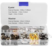 Juego de arandelas para ojales, arandelas y ojales lisos de 4 colores Remaches artesanales con ojales con 3 piezas Herramientas de instalación Fabricación de telas para leathercraft(5mm x 220pcs))