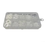 Juego de arandelas planas de nailon blanco surtido de 500 piezas M2 a M8 anillos de sellado de plástico para electrodomésticos, coche, barco, conexiones eléctricas con estuche