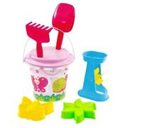 Set de arena con mini-molino de agua, 7 piezas - con tamiz amarillo