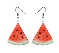 Juego de aretes brillantes con diseño de sandía extraña, divertidos aretes Kawaii, aretes divertidos para adolescentes, aretes de flores para mujeres, talla única, Acrílico, Sin piedra preciosa